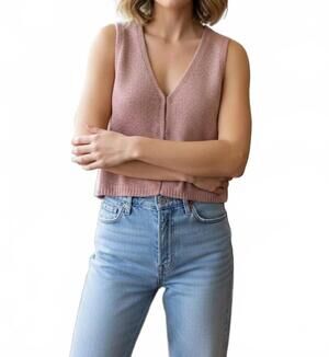 NEW MIOU MUSE hook & eye closer vest cardigan in pink